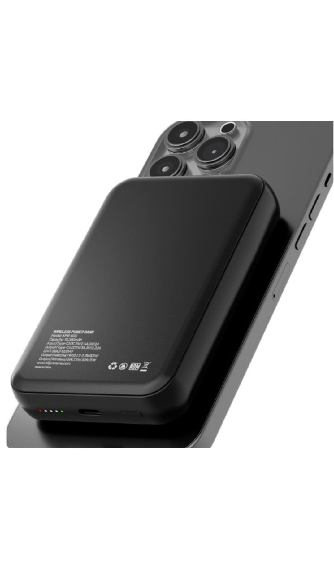 Power Bank Klip Xtreme KPB-600 10000mAh Magnético | Carga Inalámbrica 15W USB-C