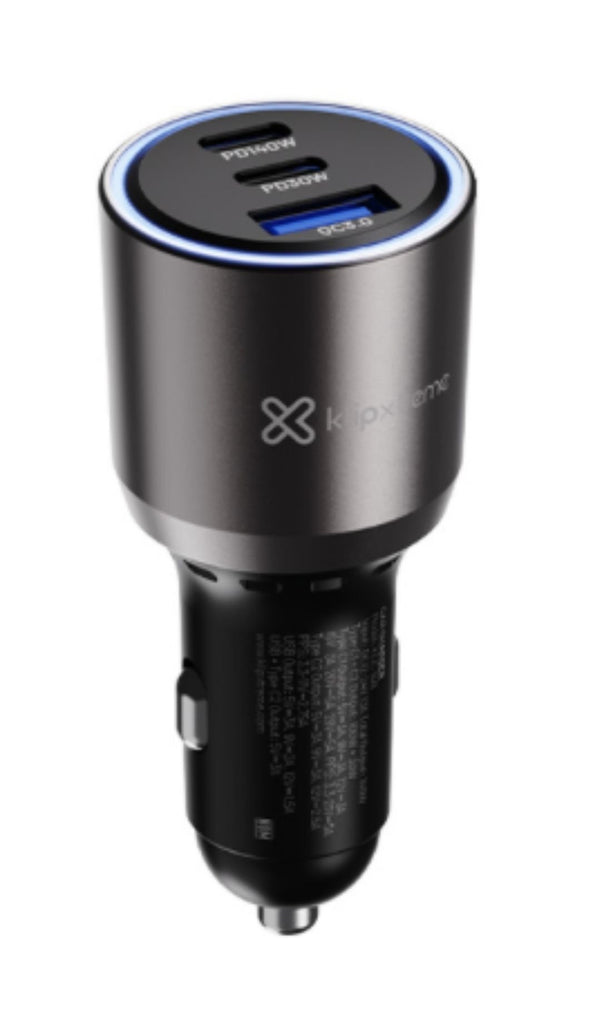 Cargador de Auto Klip Xtreme PowerCar 140W USB-C PD 3 Puertos