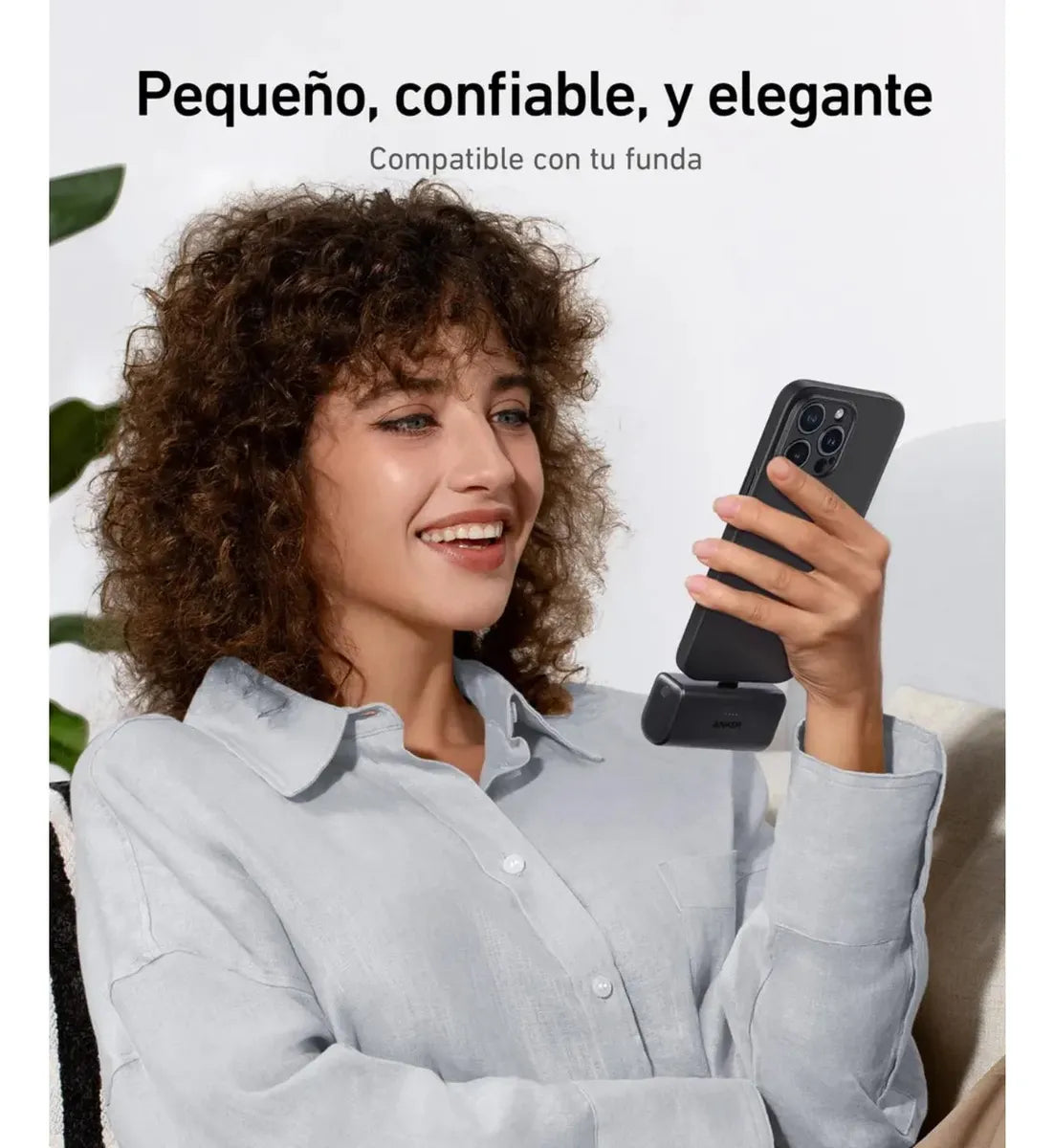 Batería Portátil Anker Nano 22.5W con Conector USB-C Integrado | 5000mAh | Carga Rápida | Ultra Compacta | Negro