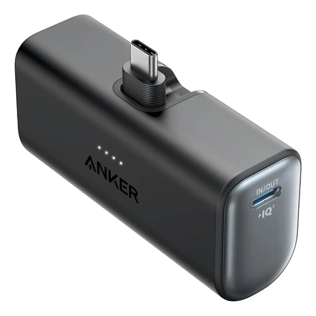 Batería Portátil Anker Nano 22.5W con Conector USB-C Integrado | 5000mAh | Carga Rápida | Ultra Compacta | Negro
