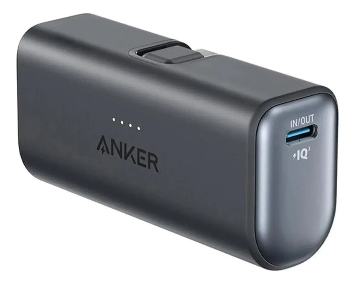 Batería Portátil Anker Nano 22.5W con Conector USB-C Integrado | 5000mAh | Carga Rápida | Ultra Compacta | Negro