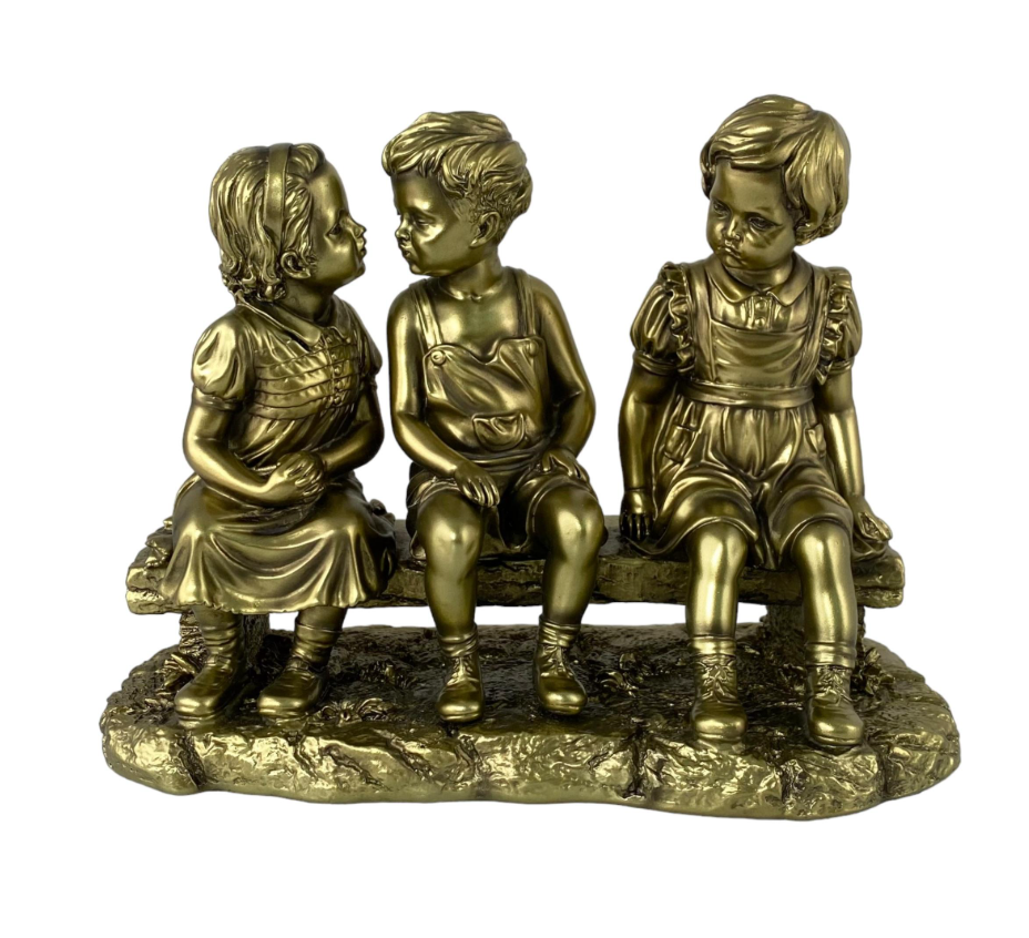Niños sentados Decorativos Dorado antiguo