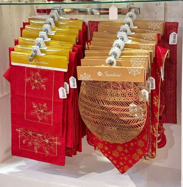 Indivudual decorativo rojo Navideño