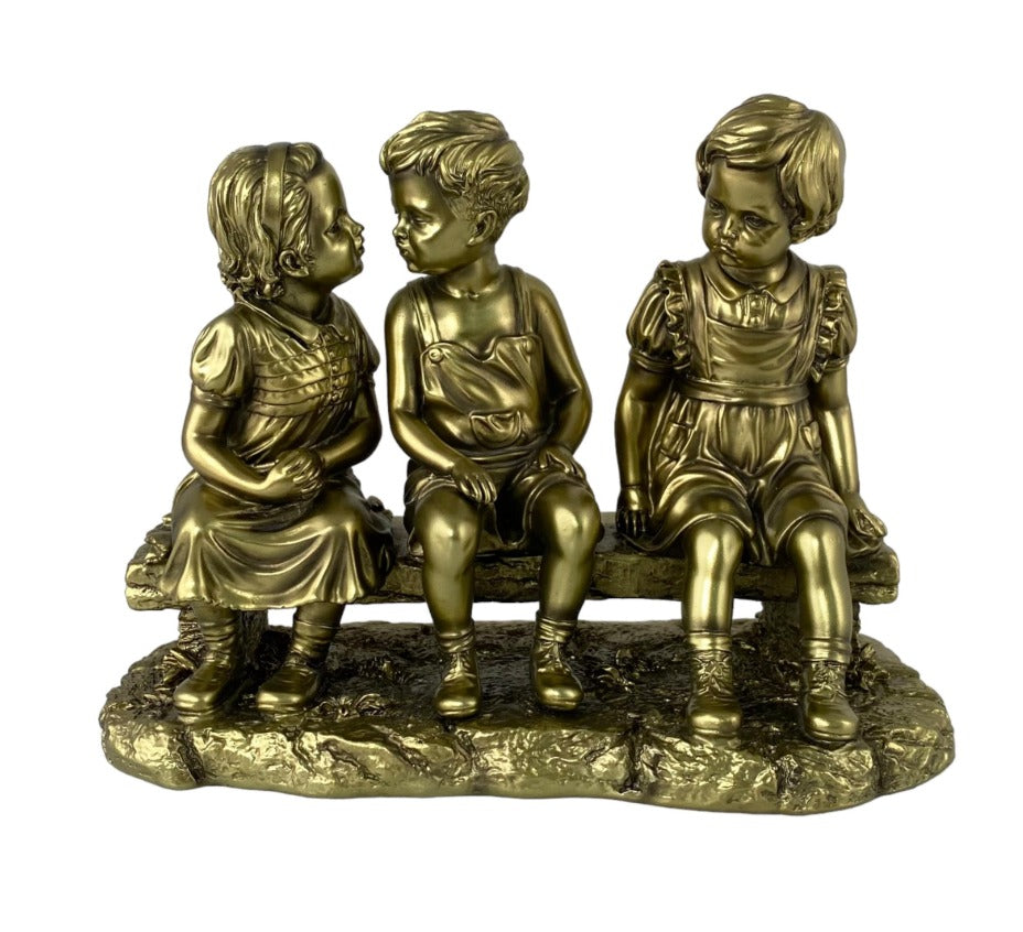 Niños sentados Decorativos Dorado antiguo
