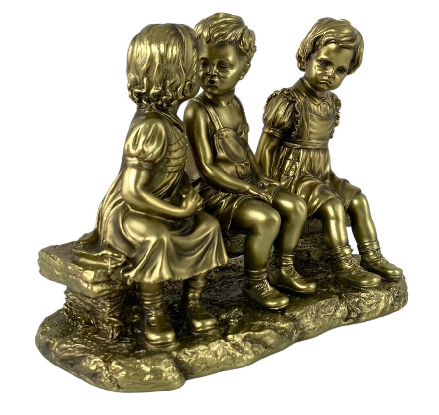 Niños sentados Decorativos Dorado antiguo