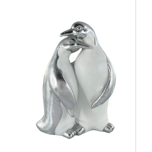 Pinguinos decorativos Pareja Plateada