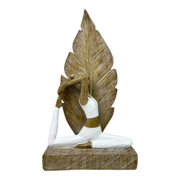 Dama Yoga decorativa equilibrio blanco
