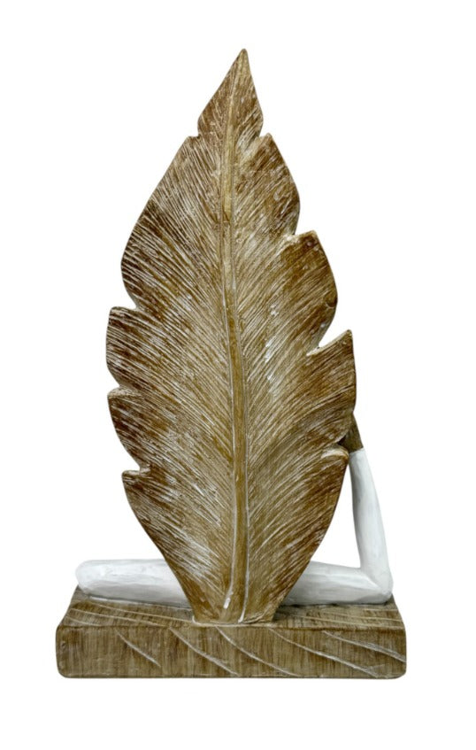 Dama Yoga decorativa equilibrio blanco