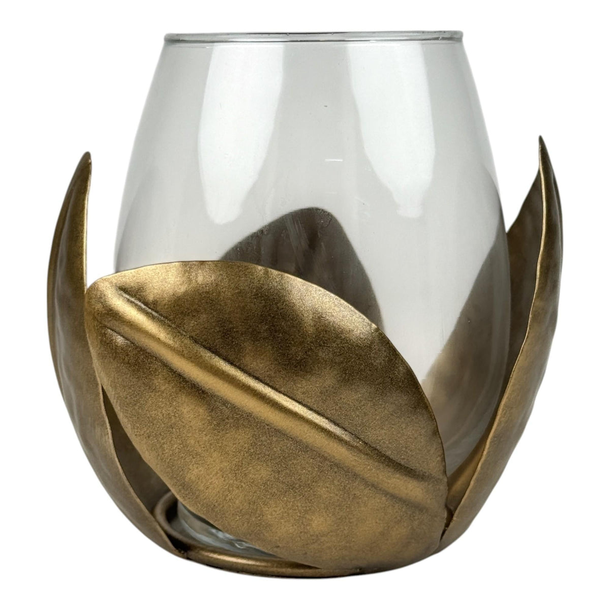 Portavela decorativo Hojas de cobre II